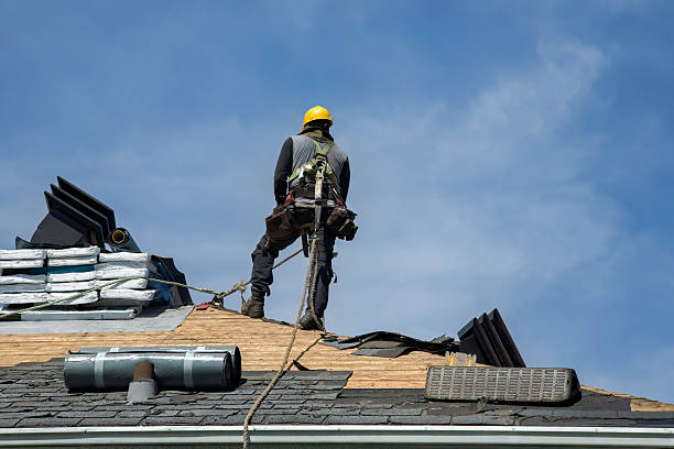 Professional Storm Damage Roof Repair technician working in Fryeburg, ME